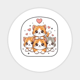 Cute Kawaii Cats Neko Funny Kitten Cat Lover Gift Women Girl Magnet